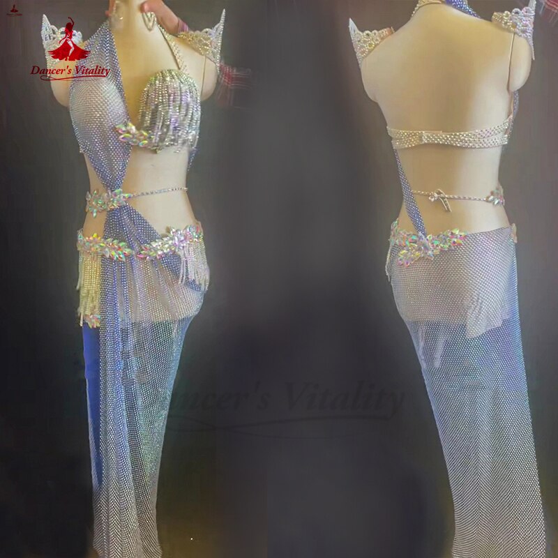 Belly Dance Performance Costume Suit for Women Shaaby Saidi Baladi Competition Suit Customzied Children Oriental Dancing Outift