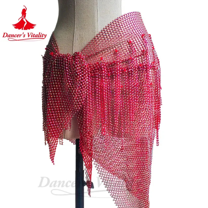 Belly Dance Performance Belt for Women Triangle Scarf Tassel Buttocks Waist Chain Adult Children Belly Dancing Hip Scarves