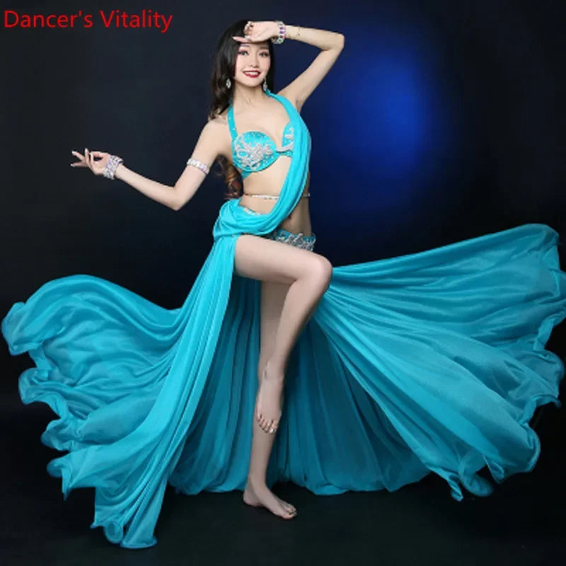 New Professional Customize High Quality Women Bellydance Costume Bright yarn Costume Set of 3pcs/set