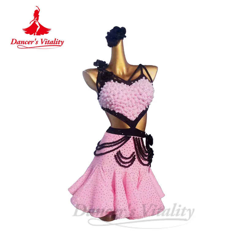 Latin Dance Performance Dress for Women Custom Rumba Chacha Tango Competiton Clothing Skirt Adult Child Latin Dancing Dresses