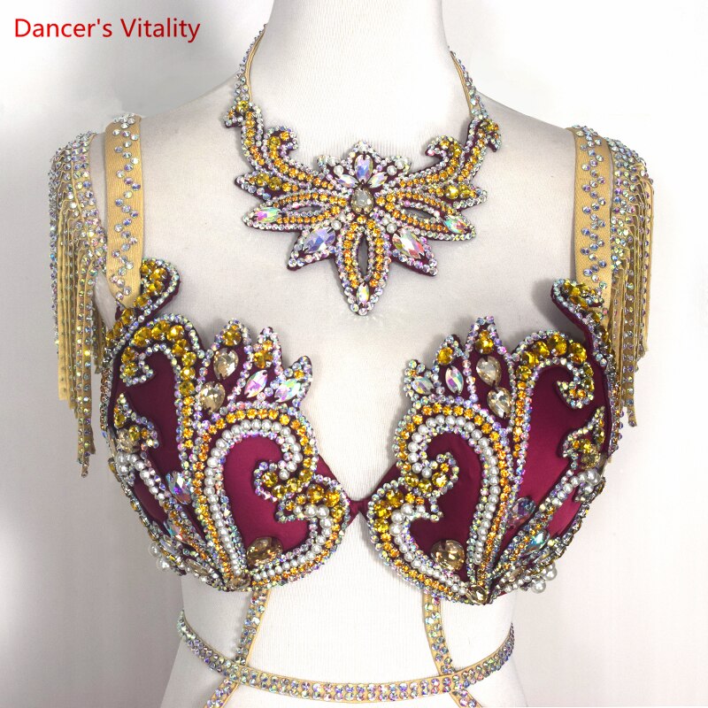 Belly Dance Performance Clothes Set for Women Cusomized Adult Children Original Bra+elegant Large Skirt 2pcs Belly Dancing Suit