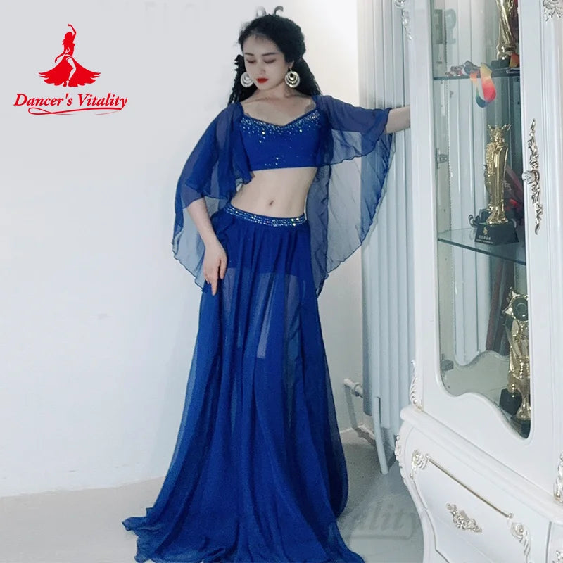 Bellydance Costumes Suit Customized Elegant Exquisite Rhinestone Chiffon Set Adult Children Oriental Dance Performance Clothing