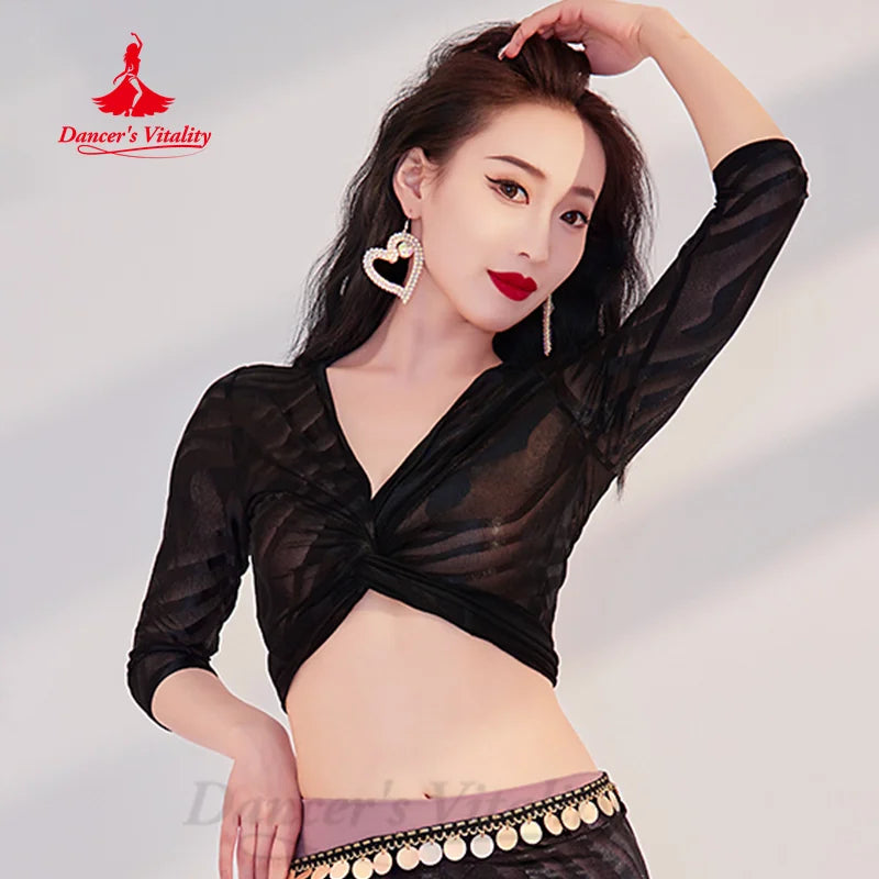 Belly Dancing Practice Clothes Long Sleeve Summer Lightweight Breathable Top Belly Dance Oriental Dance Performance Costume