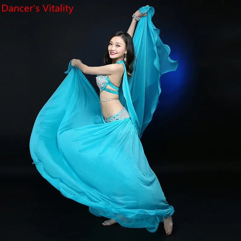 New Professional Customize High Quality Women Bellydance Costume Bright yarn Costume Set of 3pcs/set