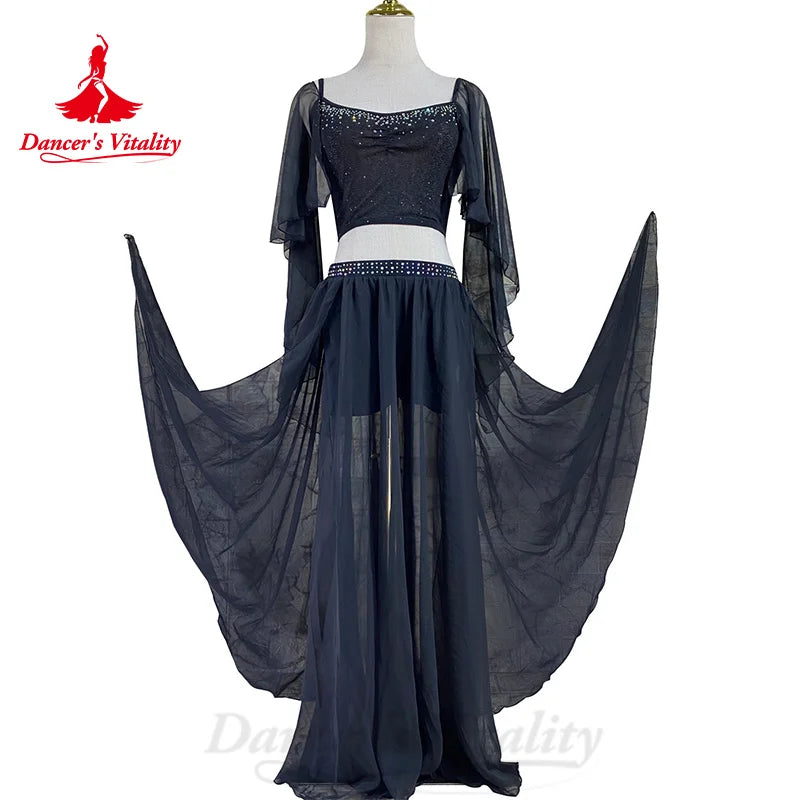Bellydance Costumes Suit Customized Elegant Exquisite Rhinestone Chiffon Set Adult Children Oriental Dance Performance Clothing