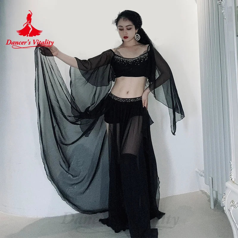 Bellydance Costumes Suit Customized Elegant Exquisite Rhinestone Chiffon Set Adult Children Oriental Dance Performance Clothing