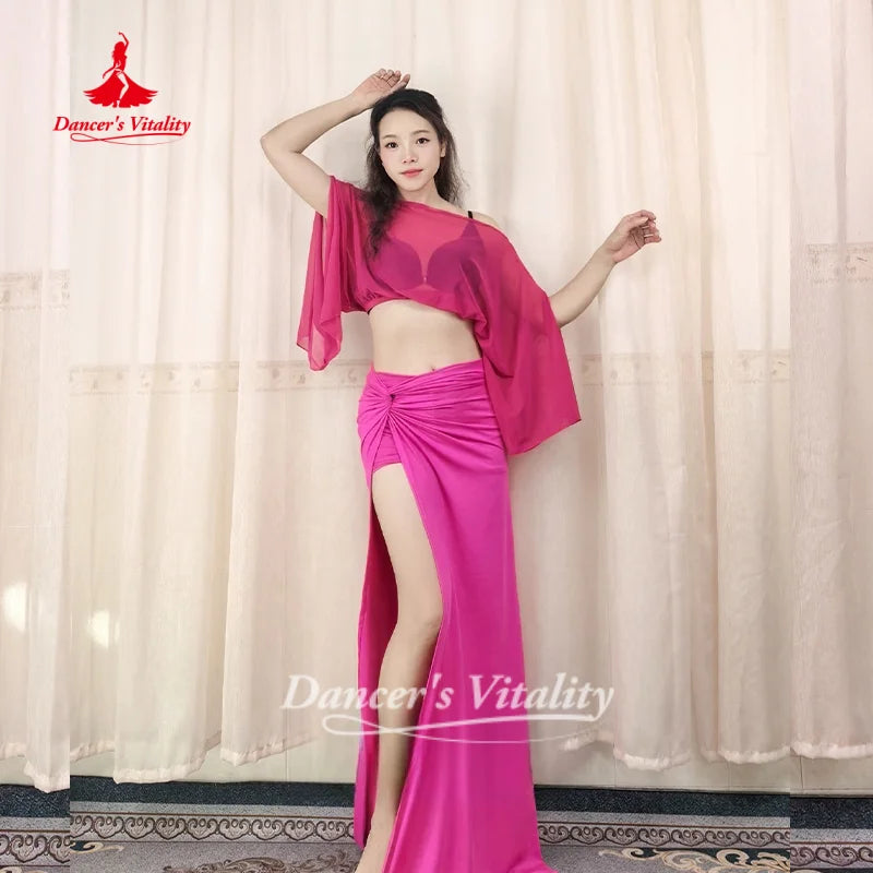 Belly Dance Practice Clothes Loose and Comfortable Top+sexy Long Skirt 2pcs Women's Oriental Dance Clothing Dancer's Vitality