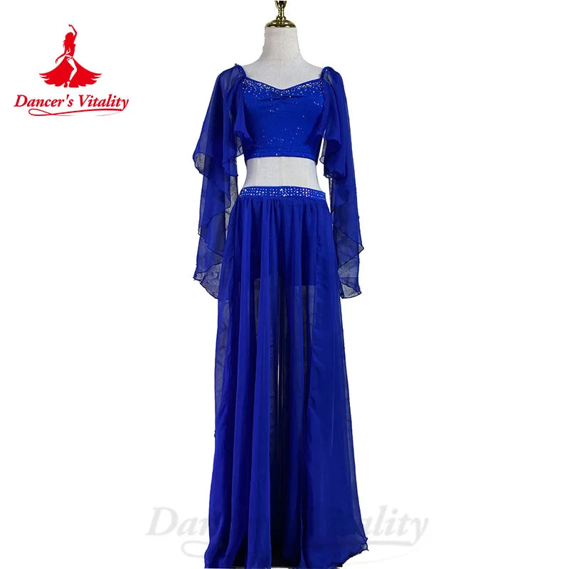 Bellydance Costumes Suit Customized Elegant Exquisite Rhinestone Chiffon Set Adult Children Oriental Dance Performance Clothing