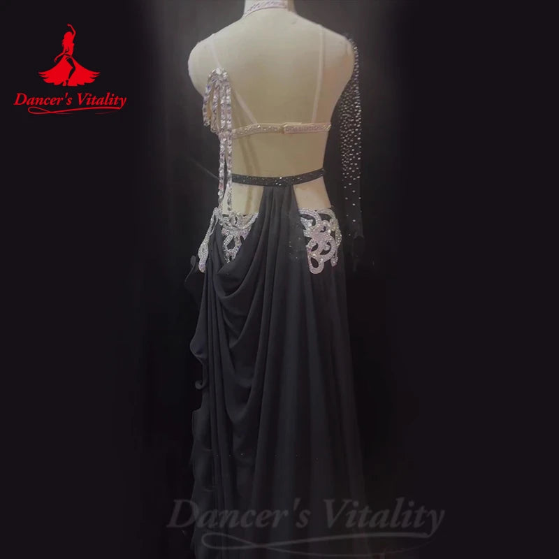 Bellydance Costumes Women's Sets Customized Diamonds Bra+Chiffon Long Skirt Oriental Dance Professional Performance Clothing