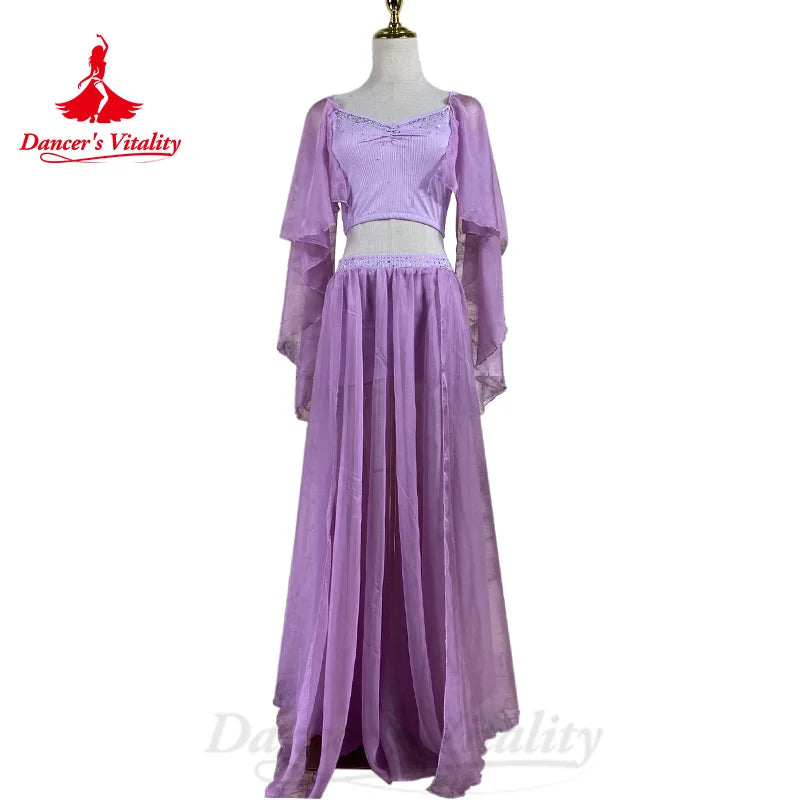 Bellydance Costumes Suit Customized Elegant Exquisite Rhinestone Chiffon Set Adult Children Oriental Dance Performance Clothing