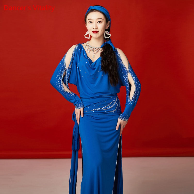 belly dance professional clothes for women bellydance shaabi performance robe baladi dress Oriental Dance dresses 4pcs outfit