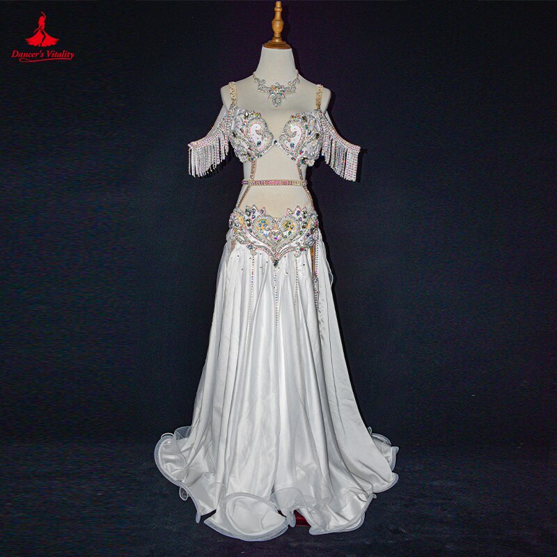 Belly Dance Performance Clothes Set for Women Cusomized Adult Children Original Bra+elegant Large Skirt 2pcs Belly Dancing Suit