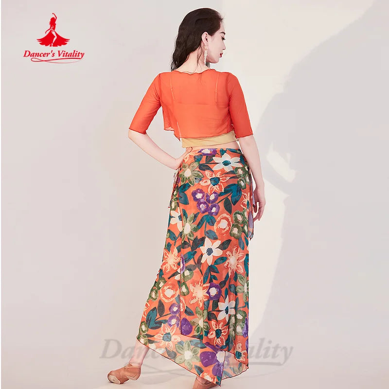 BellyDance Performance Clothing Summer New Belly Dance Skirt Elegant and Comfortable Printed Water Gauze Women Practice Clothes