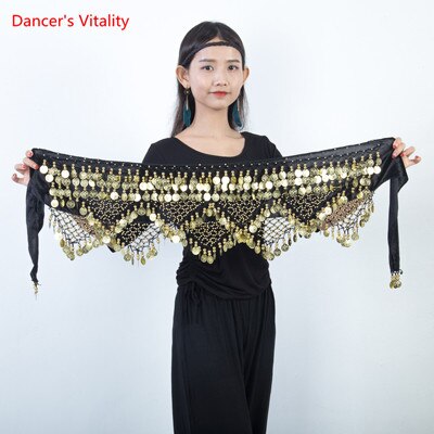 Belly Dance Belt Tassel Gold coin Hip Scarf Oriental Dancing Waist Chain Woman Elegant Sequins Performance Accessories