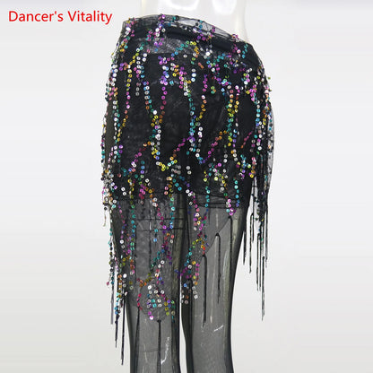 New Style Belly Dance Costumes Sequins Tassel Belly Dance Belts Hip Handkerchief Belts For Women