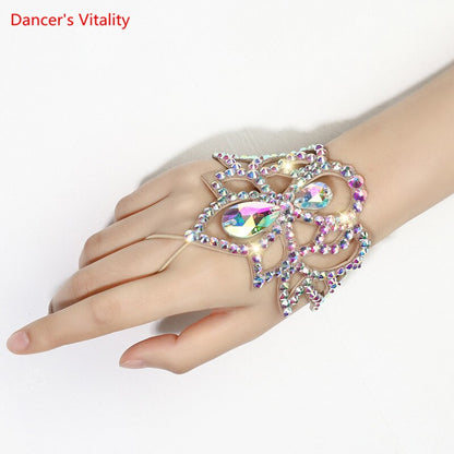 Belly Dance Female adult High-end Elegant Bracelet Exquisite Rhinestone Matching Accessories Mittens