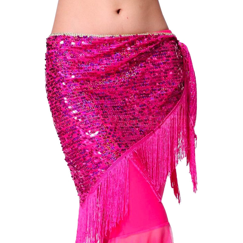 New style Belly dance costumes mesh sequins tassel belly dance hip scarf for women belly dancing belts