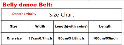 Women Belly Dance Coins Belt Belly dance Hip Scarf Costume Accessories Dancing Skirt Decoration