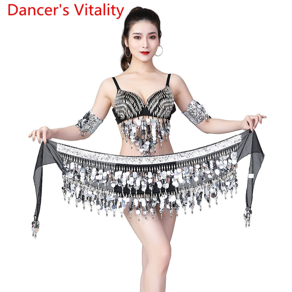 Women Belly Dance Coins Belt Belly dance Hip Scarf Costume Accessories Dancing Skirt Decoration