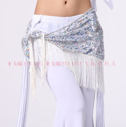 New style Belly dance costumes mesh sequins tassel belly dance hip scarf for women belly dancing belts