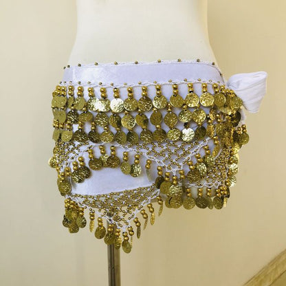 Belly Dance Belt Tassel Gold coin Hip Scarf Oriental Dancing Waist Chain Woman Elegant Sequins Performance Accessories