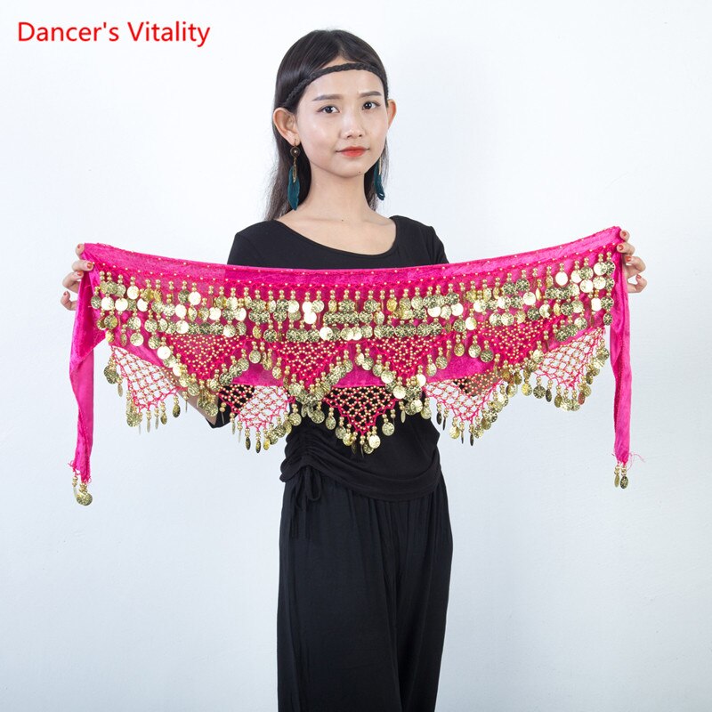 Belly Dance Belt Tassel Gold coin Hip Scarf Oriental Dancing Waist Chain Woman Elegant Sequins Performance Accessories