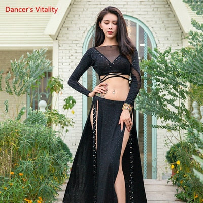 Oriental Dance Suit Top Long Sleeve Split Skirt Practice Clothes Female Elegant Shirt Profession Performance Clothing Set