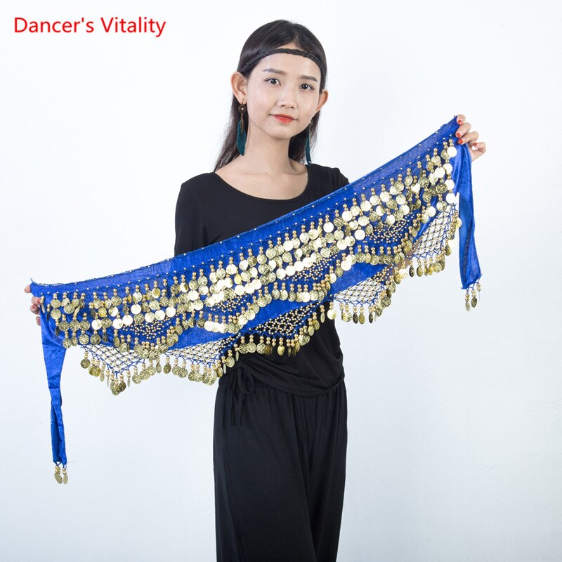 Belly Dance Belt Tassel Gold coin Hip Scarf Oriental Dancing Waist Chain Woman Elegant Sequins Performance Accessories