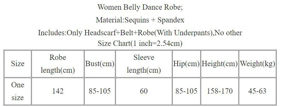 Belly Dance Robe Sequins Dress Long Sleeve Performance Clothes Female Adult Elegant Split Skirt Profession Competition Clothing