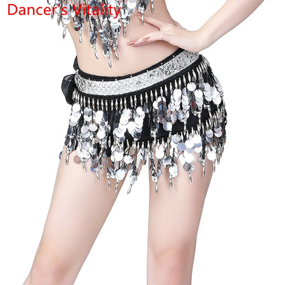 Women Belly Dance Coins Belt Belly dance Hip Scarf Costume Accessories Dancing Skirt Decoration