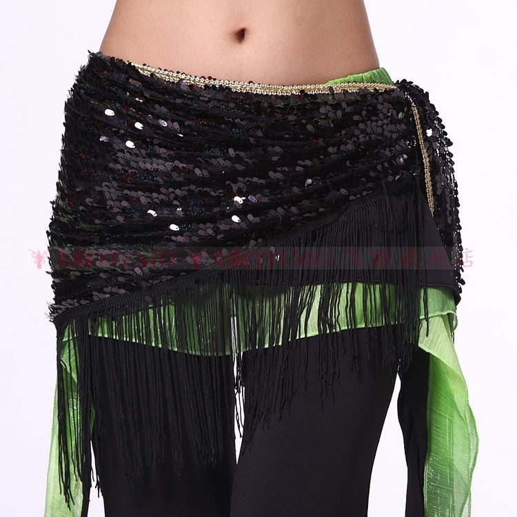 New style Belly dance costumes mesh sequins tassel belly dance hip scarf for women belly dancing belts