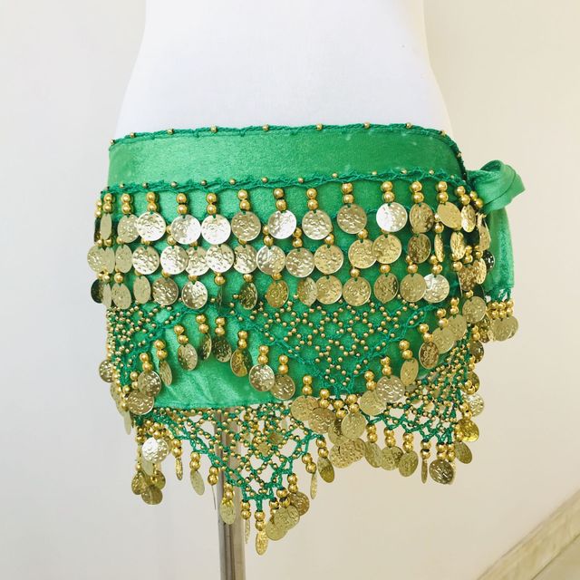 Belly Dance Belt Tassel Gold coin Hip Scarf Oriental Dancing Waist Chain Woman Elegant Sequins Performance Accessories