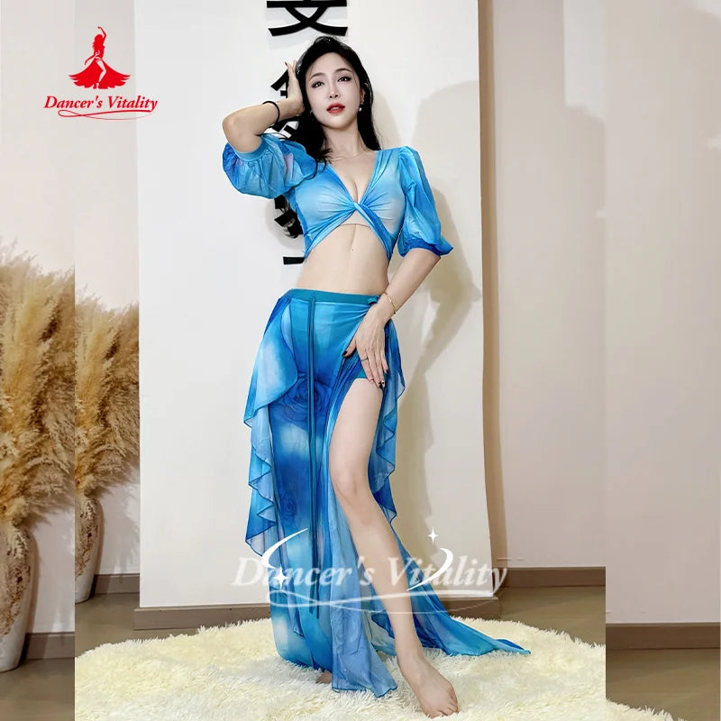 Belly Dance Practice Clothes Comfortable and Breathable Mesh Set Adult Women's Oriental Dance Clothing Dancer's Vitality