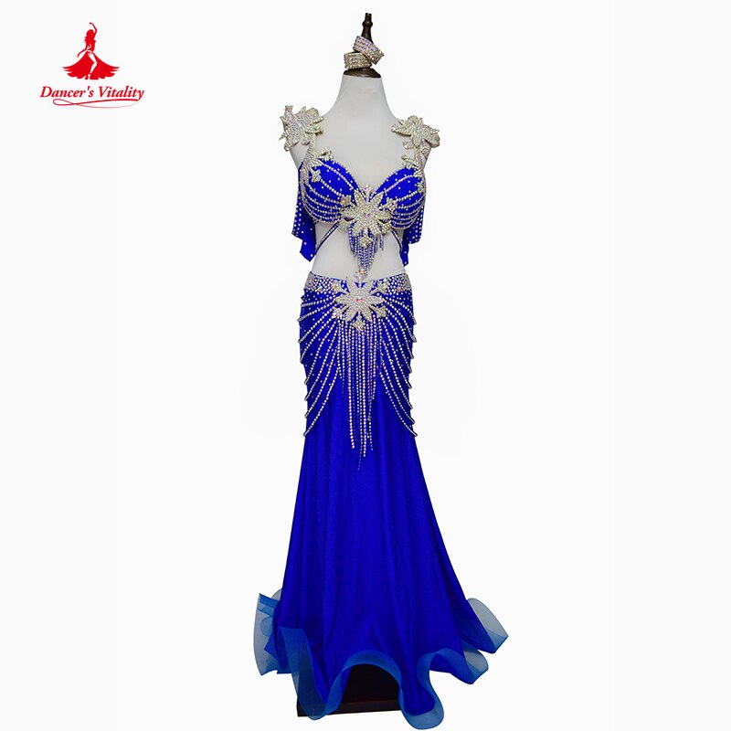 Belly Dance Competition Costume Suit Cstuomzied Adult Child Bra+skirt+arm Accessories 4pcs for Women Oriental Belly Dance Wear