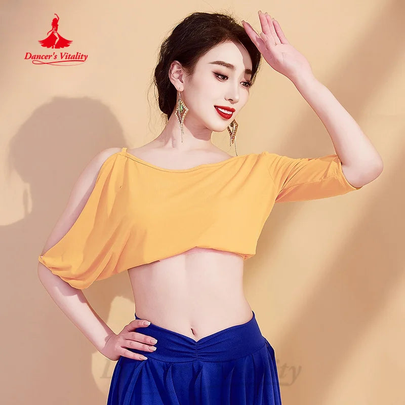 BellyDance Practice Suit Women's Customized Short Sleeved Top+Irregular Short Skirt 2pcs Oriental Dance Performance Clothing