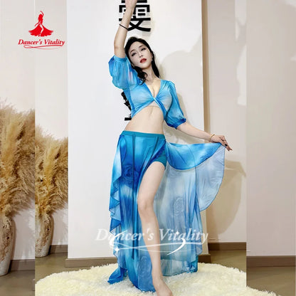 Belly Dance Practice Clothes Comfortable and Breathable Mesh Set Adult Women's Oriental Dance Clothing Dancer's Vitality