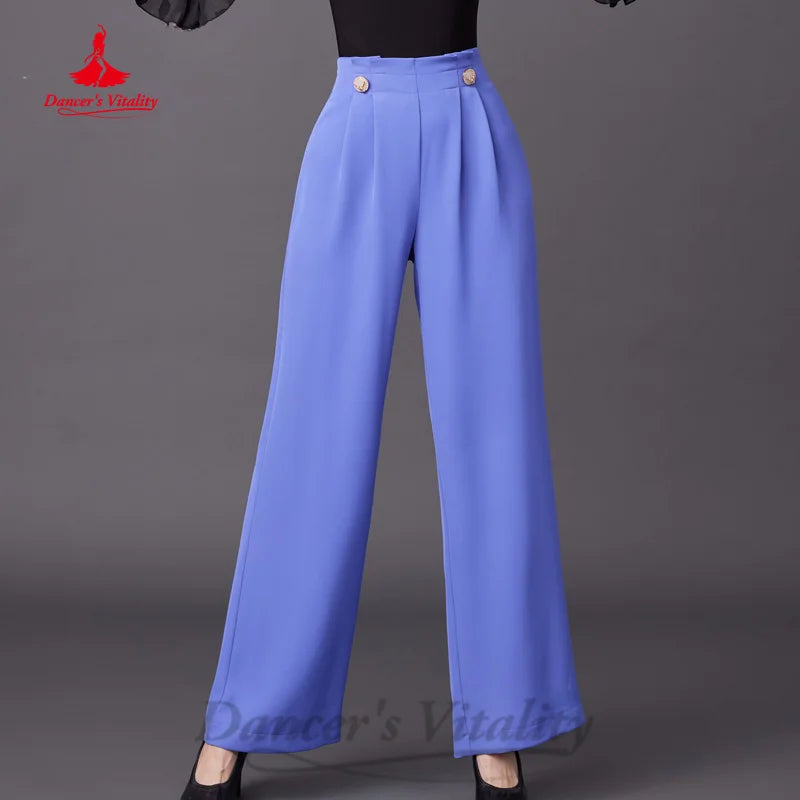 New Modern Dancing Latin Dance Pants Adult and Children's Straight Tube High Waist Pants Tango Chacha Samba Training Clothes