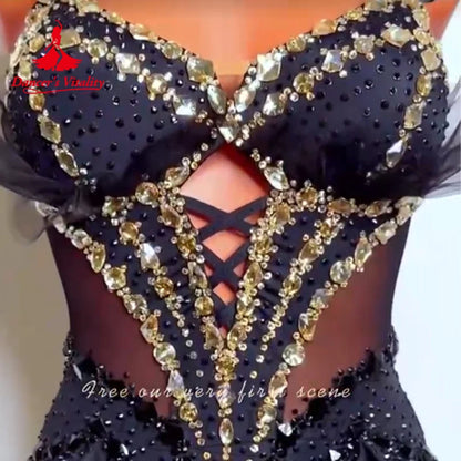 Latin Dance Tassel Dress Women's Customized Senior AB Stones Fishtail Skirt Chacha Samba Tango Professional Performance Costumes