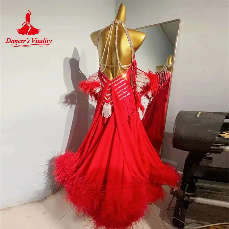 Ballroom Dance Performance Dress for Women Customsized Waltz Modern Competiton Clothing Adult Children Social Dancing Dresses