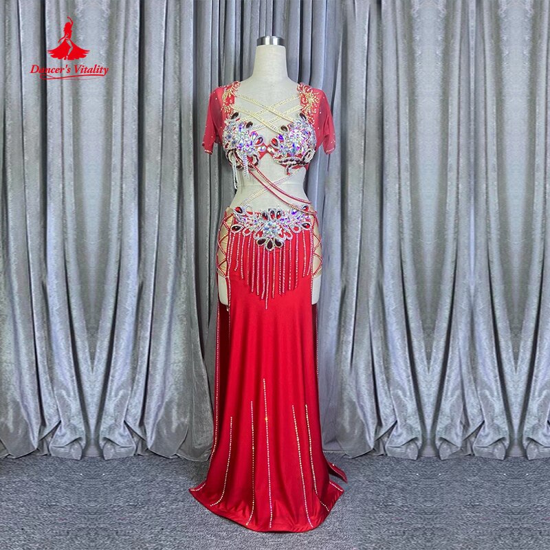 Belly Dance Costume Suit Women Female Children Dancing Performance Suit Senior Bra+long Skirt 2pcs Customsized Bellydance Outfit