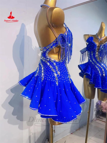 Latin Dance Performance Costume for Women Customsized Performance Professional Clothing Skirt Adult Child Latin Dancing Dresses