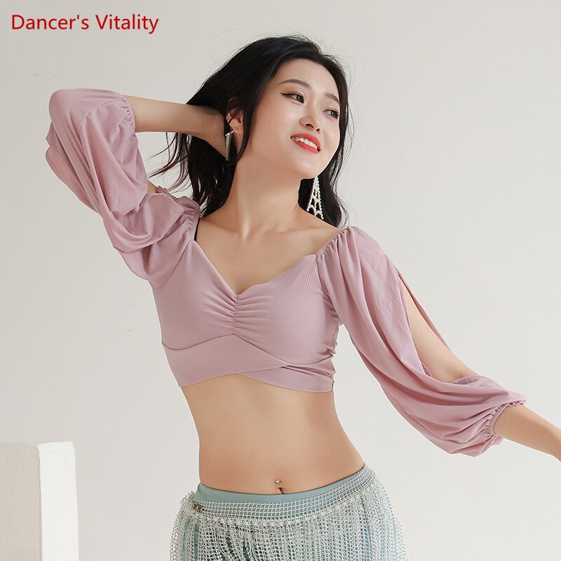 Belly Dance Costume Top Practice Clothes Daily Practice Dance Slim Blouse for Female Bellydancing Exotic Dancewear