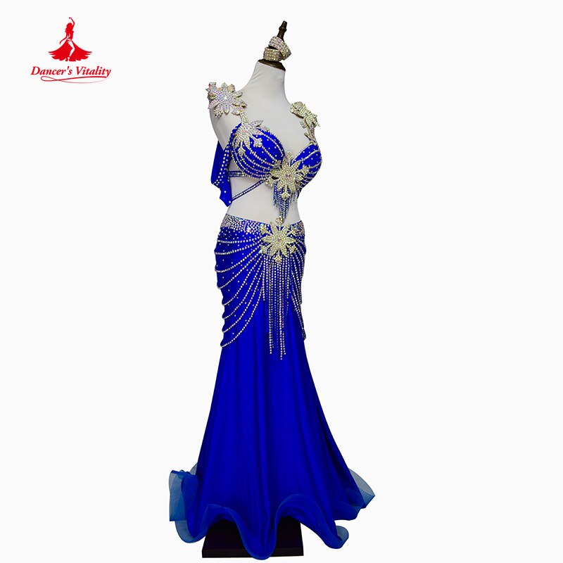 Belly Dance Competition Costume Suit Cstuomzied Adult Child Bra+skirt+arm Accessories 4pcs for Women Oriental Belly Dance Wear