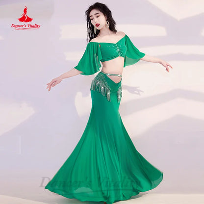 Bellydance Practice Clothing Customization Elegant and Comfortable Light Luxury AB Stones Set Oriental Dance Performance Costume