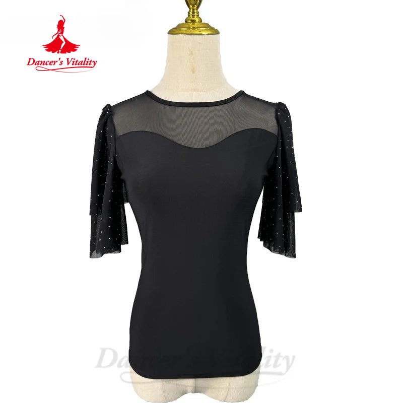 Latin Dancing Clothing Customization Comfortable Slimming Flared Sleeve Top Tango ChaCha Samba Professional Practice Outfit