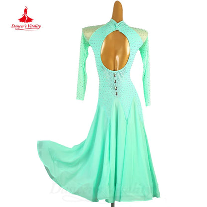 Ballroom Dance Competition Dresses Women Senior Waltz Social Dancing Performance Professional Clothing Customsized Moder Dresses