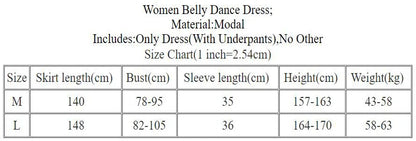 Belly Dance Dress Modal Long Skirt Half Sleeve Practice Clothes Female Adult Elegant Sexy Profession Performance Clothing