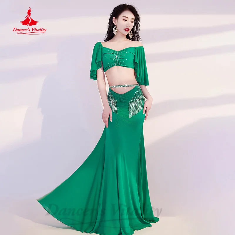 Bellydance Practice Clothing Customization Elegant and Comfortable Light Luxury AB Stones Set Oriental Dance Performance Costume