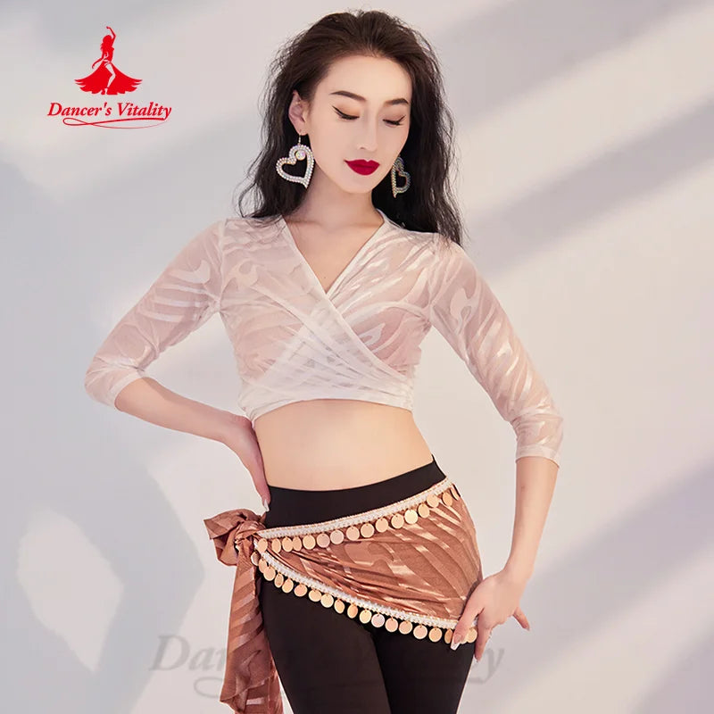 Belly Dancing Practice Clothes Long Sleeve Summer Lightweight Breathable  Top Belly Dance Oriental Dance Performance Costume