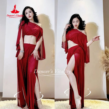 Belly Dance Costume for Women's Comfortable and Breathable Mesh Set Adult Oriental Dance Practice Clothes Dancer's Vitality